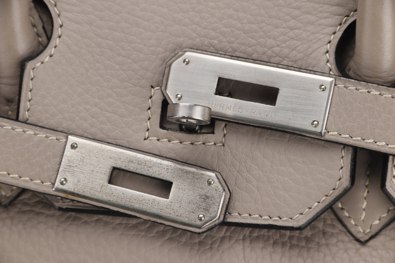 HERMES BIRKIN 35 (STAMP D SQUARE) GRIS MOUETTE TOGO LEATHER BRUSHED PALLADIUM HARDWARE, WITH KEYS & LOCK, NO DUST COVER