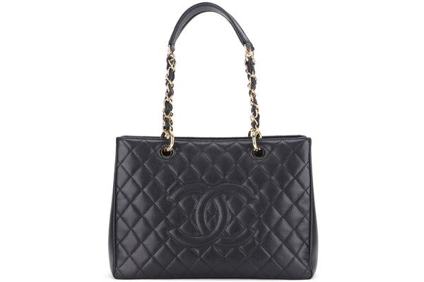 CHANEL GST (1931xxxx) BLACK CAVIAR LEATHER GOLD HARDWARE, WITH CARD & DUST COVER