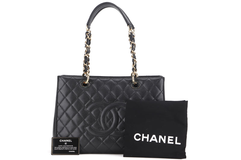 CHANEL GST (1931xxxx) BLACK CAVIAR LEATHER GOLD HARDWARE, WITH CARD & DUST COVER