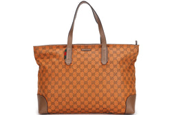 GUCCI 308928 204990 ORANGE GG IMPRINT ZIPPY TOTE, WITH DUST COVER