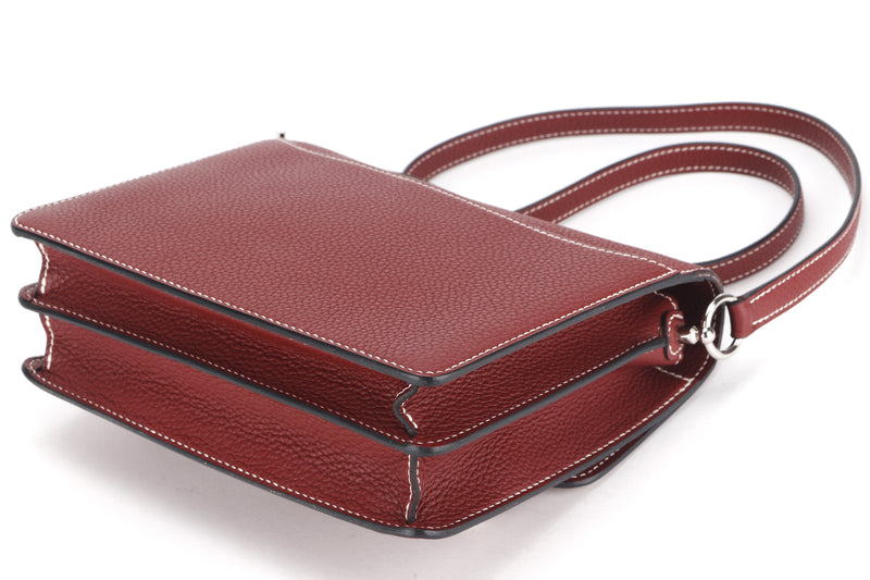 HERMES ROULIS 23 [STAMP R (2014)] SIENNE COLOR CLEMENCE LEATHER SILVER HARDWARE, NO DUST COVER