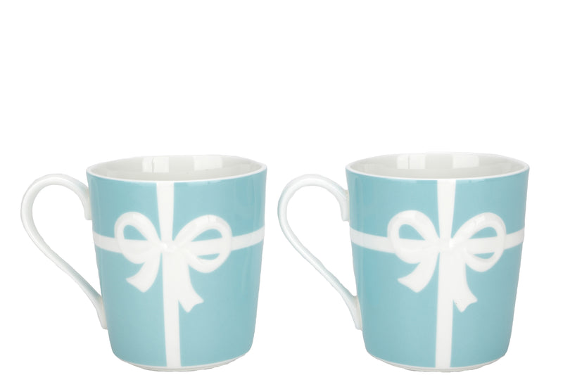 TIFFANY & CO. CUPS (1 PAIR) TIFFANY BLUE COLOR WITH WHITE RIBBON, WITH BOX