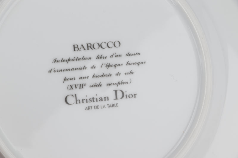 CHRISTIAN DIOR PORCELAIN DESSERT SET OF 5 PLATES, DIA 19.5CM, WITH BOX