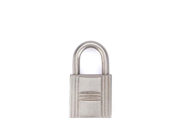 Louis Vuitton Brushed Silver Matte Padlock and Key Set Cadena Lock