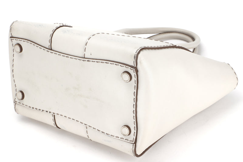 PRADA B2861K TALCO CITY CALF LEATHER 2 WAY BAG SILVER HARDWARE, WITH CARD, STRAP & DUST COVER