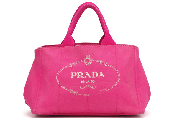 PRADA CANAPA TOTE, PINK DENIM, WITH STRAP, NO CARD & DUST COVER