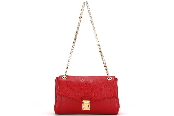 louis vuitton saint germain (sp4184) pm red empreinte leather gold  hardware, with dust cover