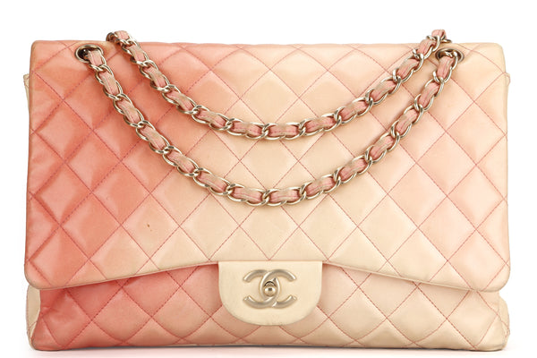 CHANEL CLASSIC FLAP (1376xxxx) MAXI PINK OMBRE, LAMBSKIN, GOLD HARDWARE, NO CARD & DUST COVER