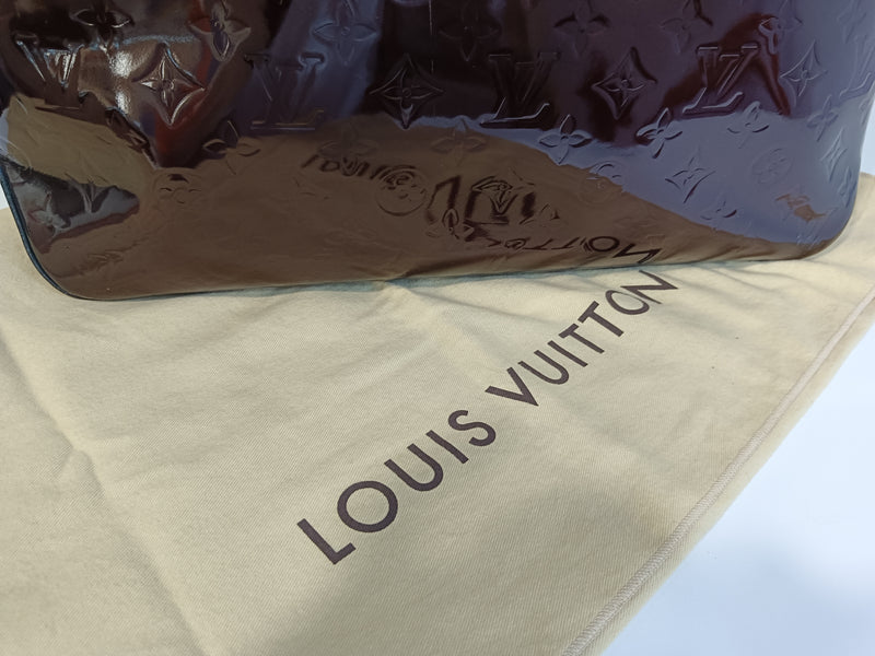 LOUIS VUITTON M91994 BRENTWOOD TOTE (FL2077) BURGUNDY VERNIS GOLD HARDWARE, WITH DUST COVER