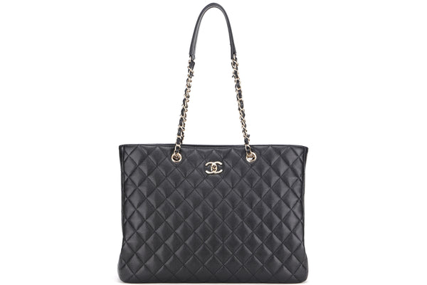CHANEL CLASSIC TOTE (2977xxxx) LARGE BLACK CAVIAR LEATHER GOLD HARDWARE, WITH CARD, DUST COVER & BOX