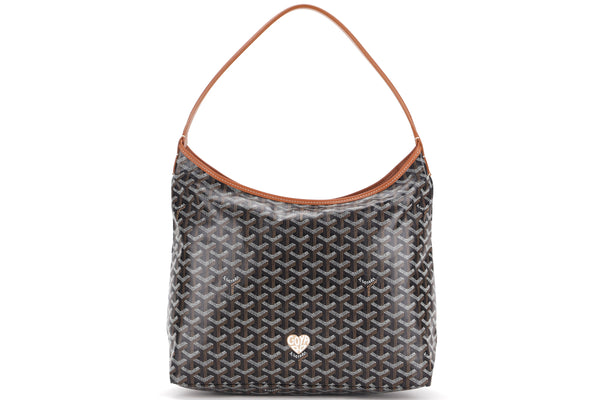 goyard sac hobo boheme pm noir et naturel with etopue heart shape