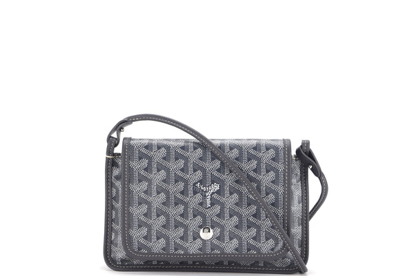 Goyard Plumet Pouch Grey in Canvas/Calfskin with Palladium-tone - US