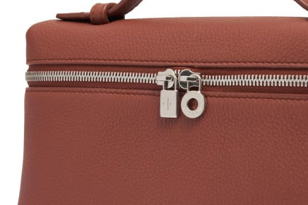 LORO PIANA EXTRA POCKET L19 KUMMEL COLOR CALF LEATHER SILVER HARDWARE, WITH STRAP, DUST COVER & BOX