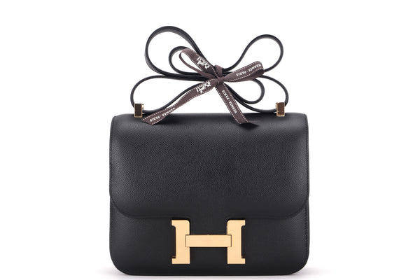 Hermes Constance 24 Black Epsom leather Rose gold hardware