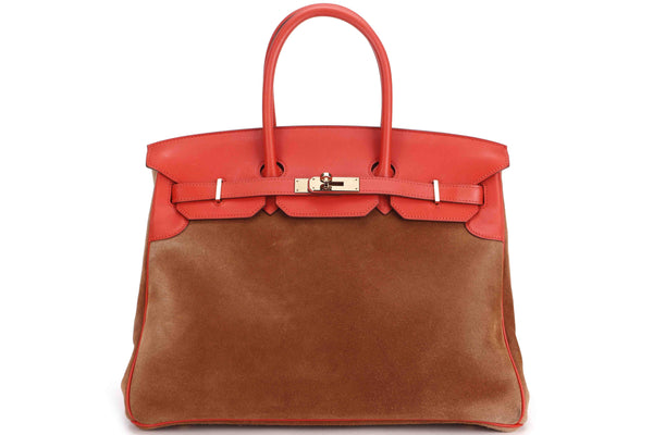 HERMES BIRKIN 35 GRIZZLY (STAMP Q) CAPUCINE SWIFT LEATHER GOLD HARDWARE, WITH KEYS, LOCK & DUST COVER