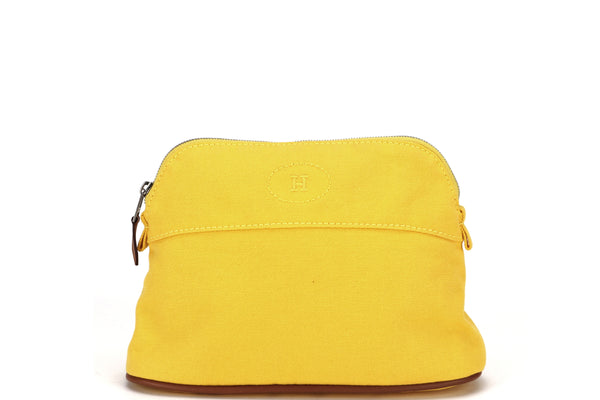 HERMES BOLIDE MINI BAG COTTON YELLOW SILVER HARDWARE, NO DUST COVER