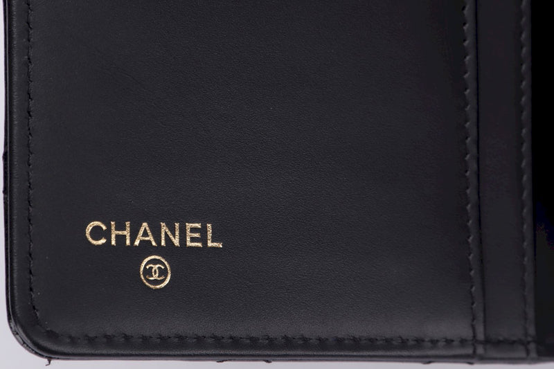 Chanel Reissue Distressed Long Bifold Wallet (2053xxxx), Black Color Leather, Gold Hardware, with Dust Cover & Box