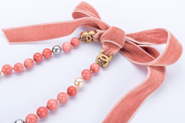 Chanel Coral Color Necklace
