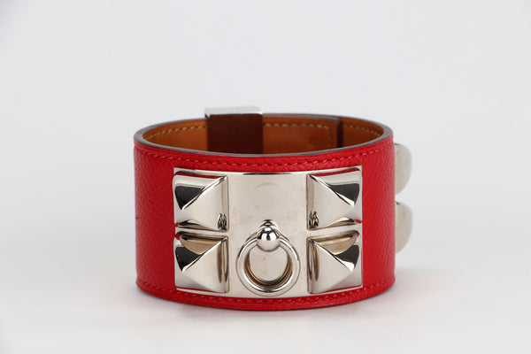 Hermes CDC Red Color Epsom Leather, Silver Hardware