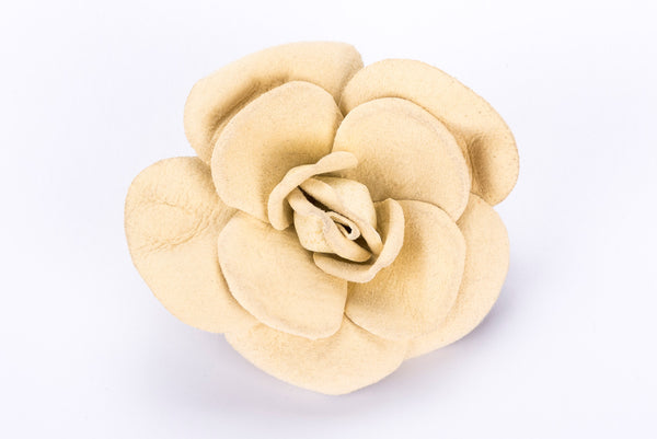 Chanel Camellia Brooch Light Yellow Color, with Box