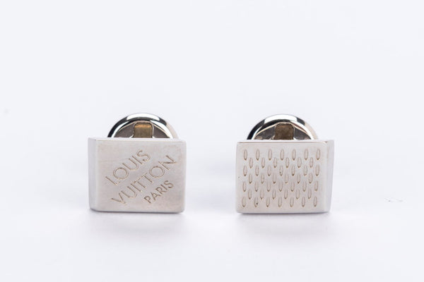 Louis VUITTON. Pair of gilded metal cufflinks with swive…