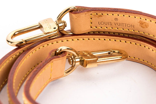 LOUIS VUITTON Shoulder Strap Leather 36.2 Beige LV Auth 49175