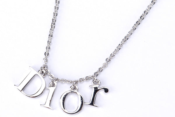 Christian Dior Silver Dior Initials Necklace L 36cm no Box