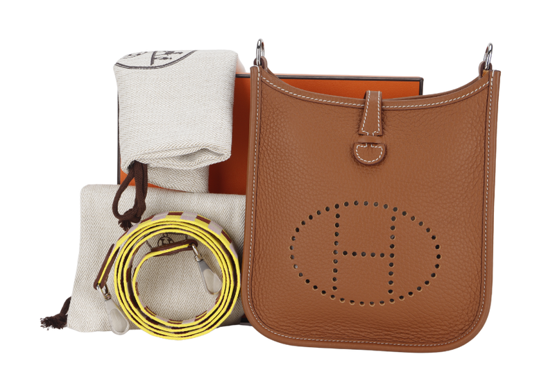 HERMES EVELYNE 16 (STAMP B) AMAZONE TAURILLON CLEMENCE & SANGLE GOLD HARDWARE WITH STRAP, DUST COVER & BOX