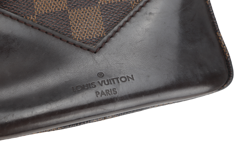 LOUIS VUITTON KENSINGTON BOWLING BAG (N41505) MM DAMIER EBENE GOLD HARDWARE WITH DUST COVER AND BOX