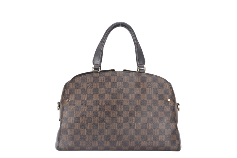 LOUIS VUITTON KENSINGTON BOWLING BAG (N41505) MM DAMIER EBENE GOLD HARDWARE WITH DUST COVER AND BOX