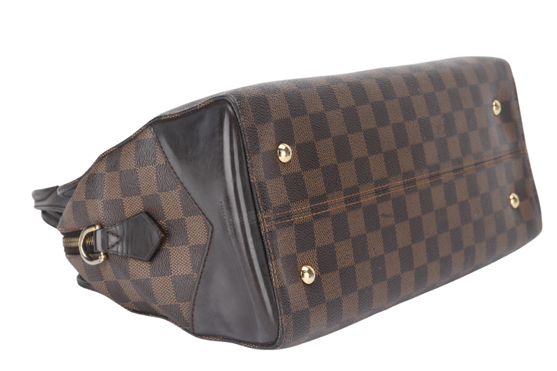 LOUIS VUITTON KENSINGTON BOWLING BAG (N41505) MM DAMIER EBENE GOLD HARDWARE WITH DUST COVER AND BOX