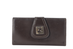 FENDI LONG WALLET ZUCCA PATTERN NYLON LEATHER (AQ74098) GOLD HARDWARE