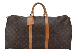 LOUIS VUITTON KEEPALL 55 MONOGRAM CANVAS GOLD HARDWARE WITH DUST COVER