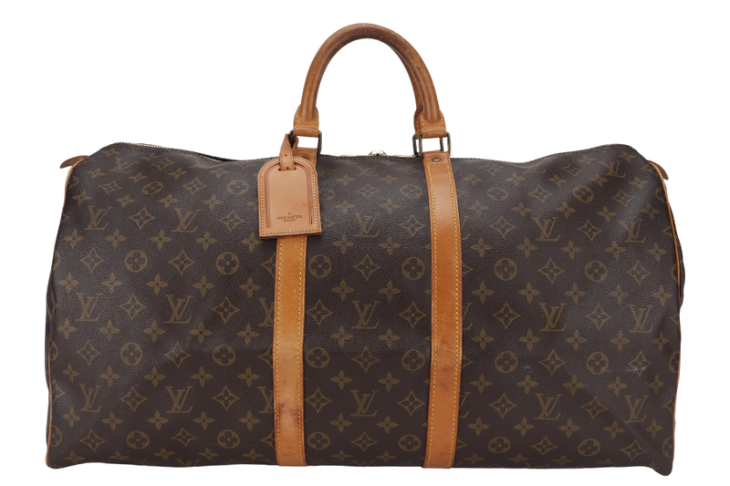 LOUIS VUITTON KEEPALL 55 MONOGRAM CANVAS GOLD HARDWARE WITH DUST COVER