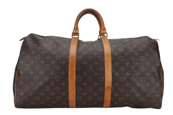 LOUIS VUITTON KEEPALL 55 MONOGRAM CANVAS GOLD HARDWARE WITH DUST COVER