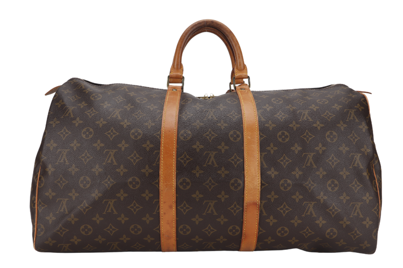 LOUIS VUITTON KEEPALL 55 MONOGRAM CANVAS GOLD HARDWARE WITH DUST COVER