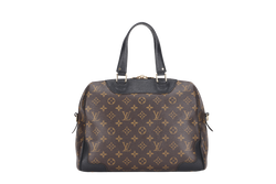 LOUIS VUITTON M50058 RETIRO BLACK LEATHER MONOGRAM CANVAS GOLD HARDWARE WITH STRAP