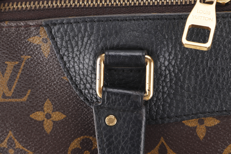 LOUIS VUITTON M50058 RETIRO BLACK LEATHER MONOGRAM CANVAS GOLD HARDWARE WITH STRAP