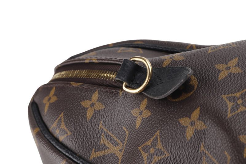 LOUIS VUITTON M50058 RETIRO BLACK LEATHER MONOGRAM CANVAS GOLD HARDWARE WITH STRAP