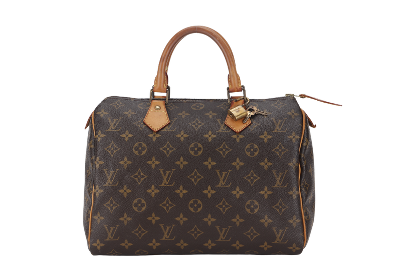 LOUIS VUITTON SPEEDY 30 (M41526) MONOGRAM CANVAS GOLD HARDWARE WITH LOCK AND KEYS, NO DUST COVER