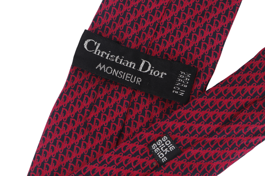 christian dior monsieur red monogram silk tie