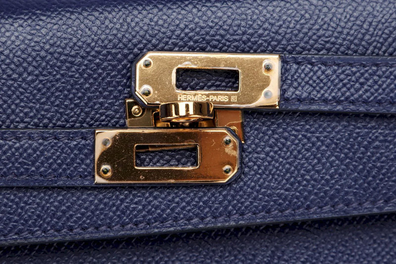 Hermes Kelly bag 25 Sellier Blue saphir Epsom leather Silver hardware