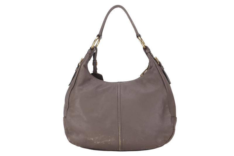 PRADA HOBO BAG BAMBU SOFT CALF LEATHER GOLD HARDWARE (BR4373) WITH CARD AND DUST COVER