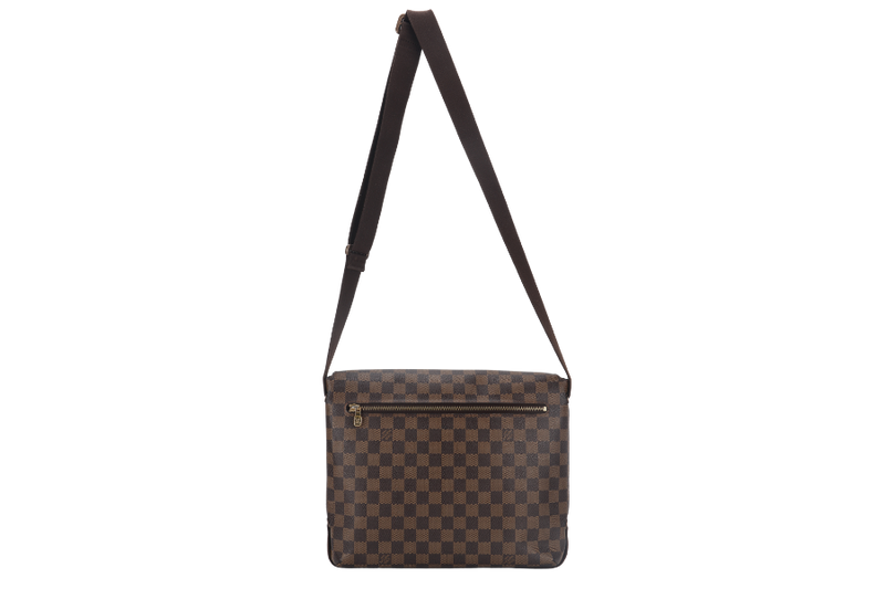 LOUIS VUITTON BROOKLYN MESSENGER BAG MM DAMIER EBENE CANVAS GOLD HARDWARE