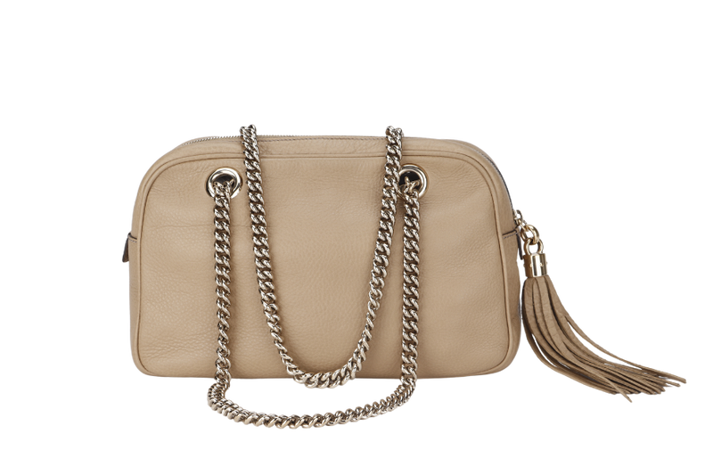 GUCCI SOHO CHAIN SHOULDER BAG SMALL CALFSKIN SILVER HARDWARE (308983 520981)&nbsp; WITH DUST COVER