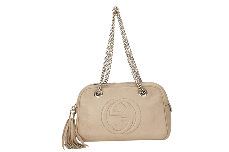 GUCCI SOHO CHAIN SHOULDER BAG SMALL CALFSKIN SILVER HARDWARE (308983 520981)&nbsp; WITH DUST COVER