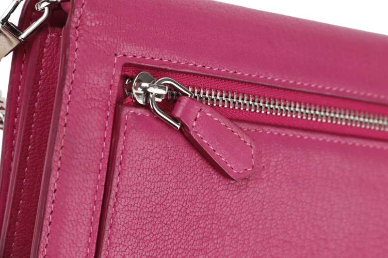 GIVENCHY PANDORA WALLET ON CHAIN PINK GOAT SKIN SILVER HARDWARE(GU 0114) WITH DUST COVER AND BOX