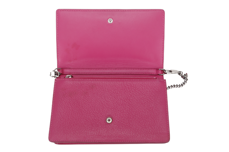 GIVENCHY PANDORA WALLET ON CHAIN PINK GOAT SKIN SILVER HARDWARE(GU 0114) WITH DUST COVER AND BOX