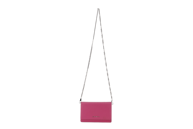 GIVENCHY PANDORA WALLET ON CHAIN PINK GOAT SKIN SILVER HARDWARE(GU 0114) WITH DUST COVER AND BOX