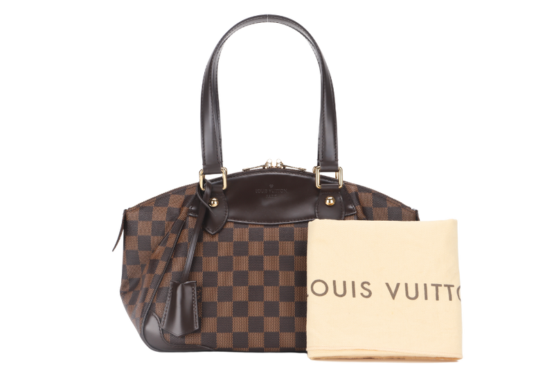 LOUIS VUITTON VERONA PM DAMIER EBENE CANVAS GOLD HARDWARE WITH DUST COVER, LOCK&KEYS